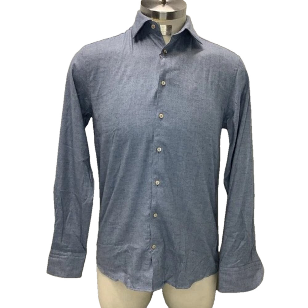 NEW STENSTROMS Men's Shirt Fitted Body Button Up Long Sleeve Size S Blue